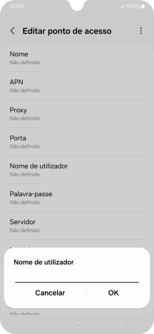 Introduza vodafone e prima OK.