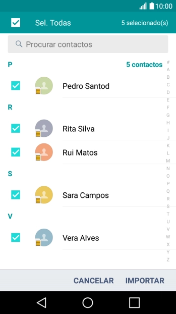 Prima IMPORTAR.