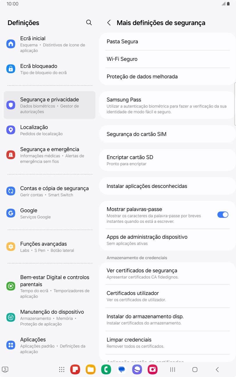 Prima Segurança do cartão SIM.