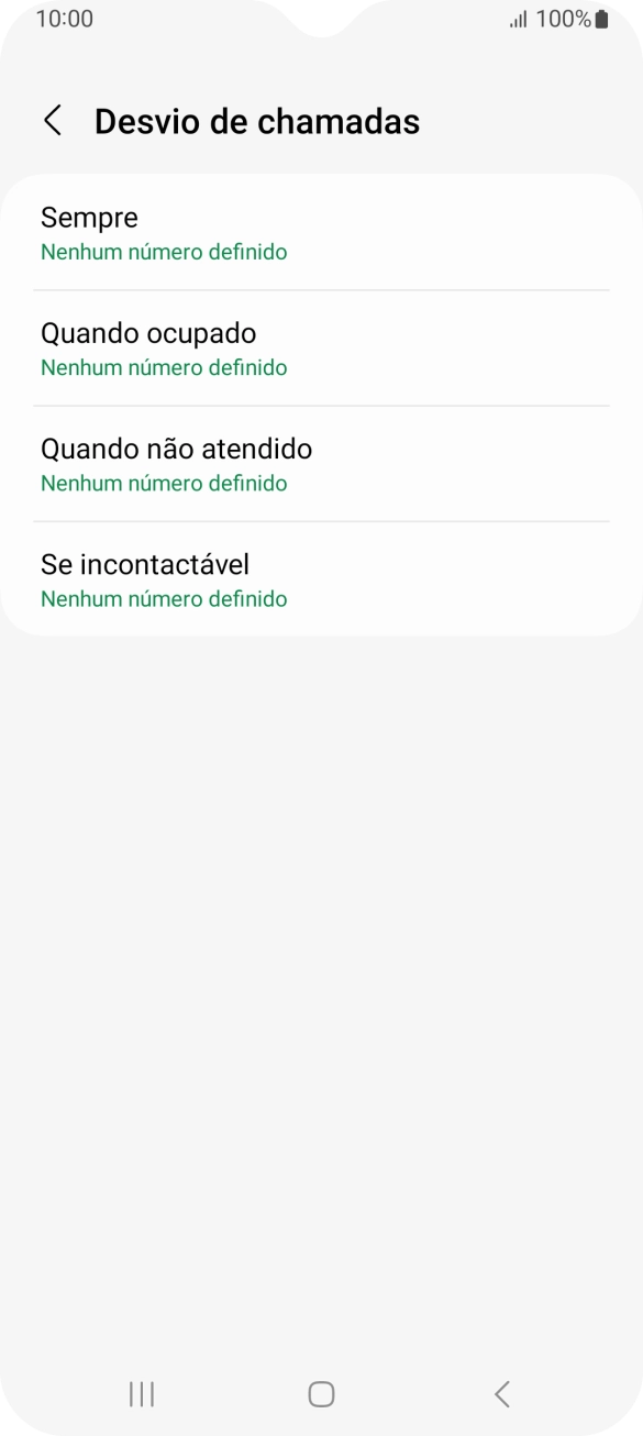 Prima o tipo de desvio pretendido.