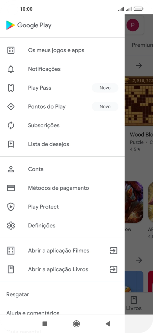 Prima Os meus jogos e apps.