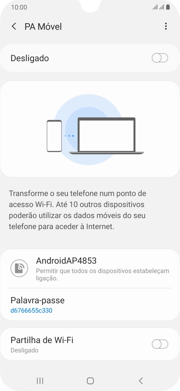 Prima o ícone de menu.