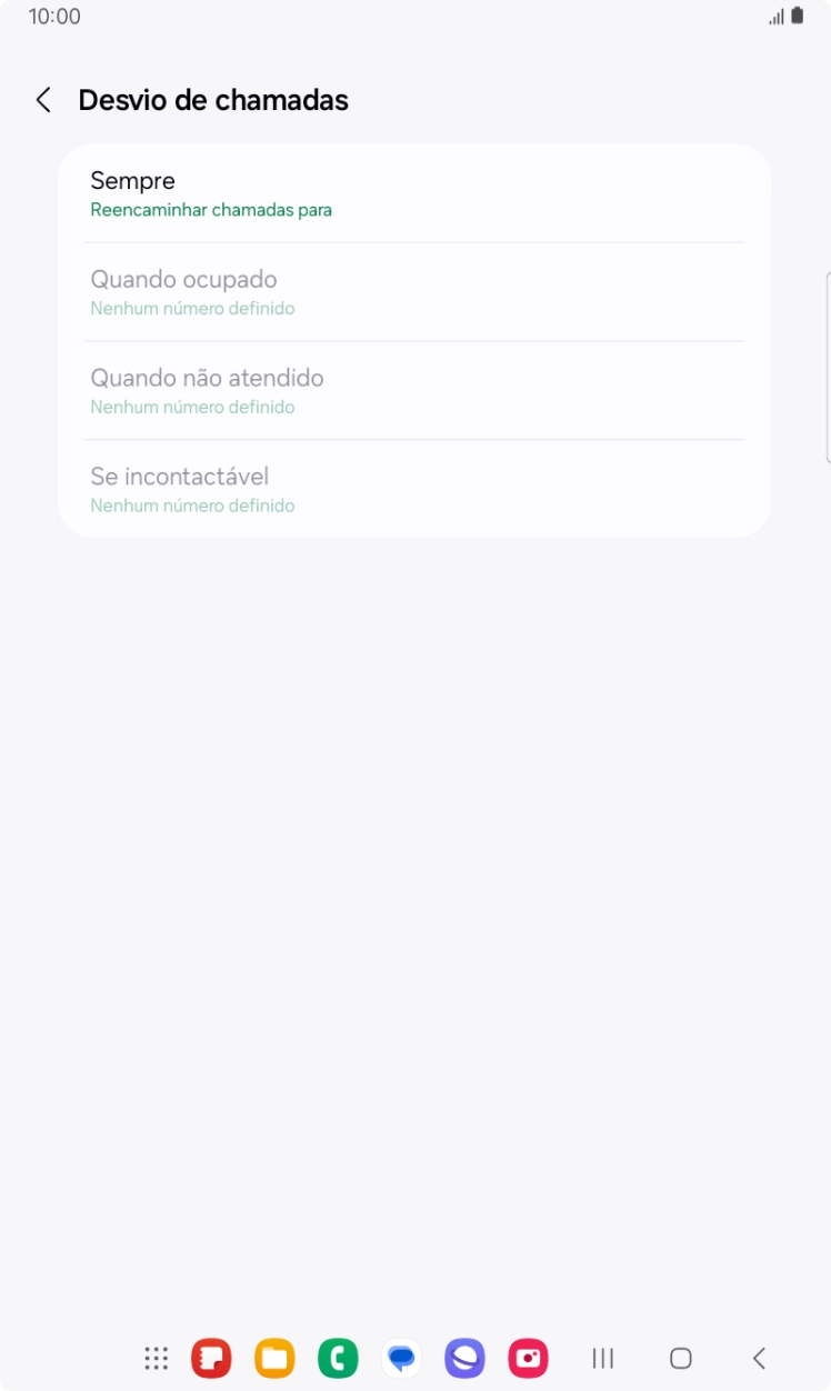 Prima o tipo de desvio pretendido.