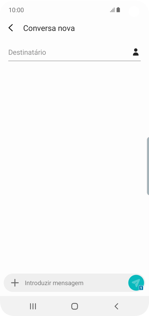 Prima a caixa de pesquisa e introduza as primeiras letras do nome do destinatário.