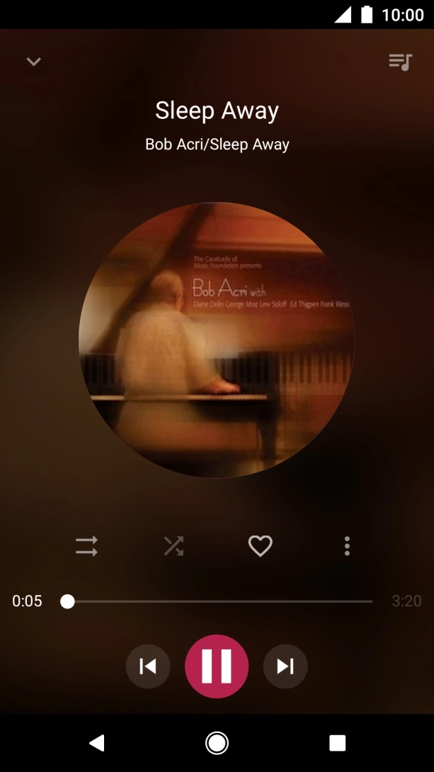 Prima a seta para a direita para ir para o ficheiro de música seguinte.