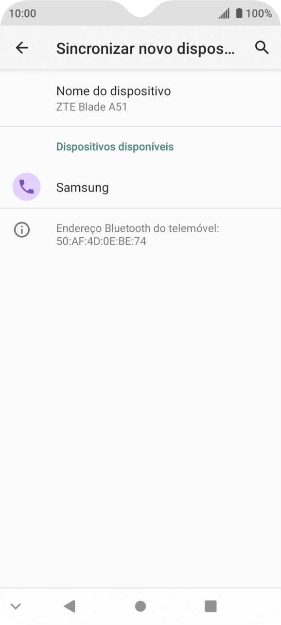 Prima o dispositivo pretendido e siga as indicações no ecrã para emparelhar o dispositivo com o telefone.