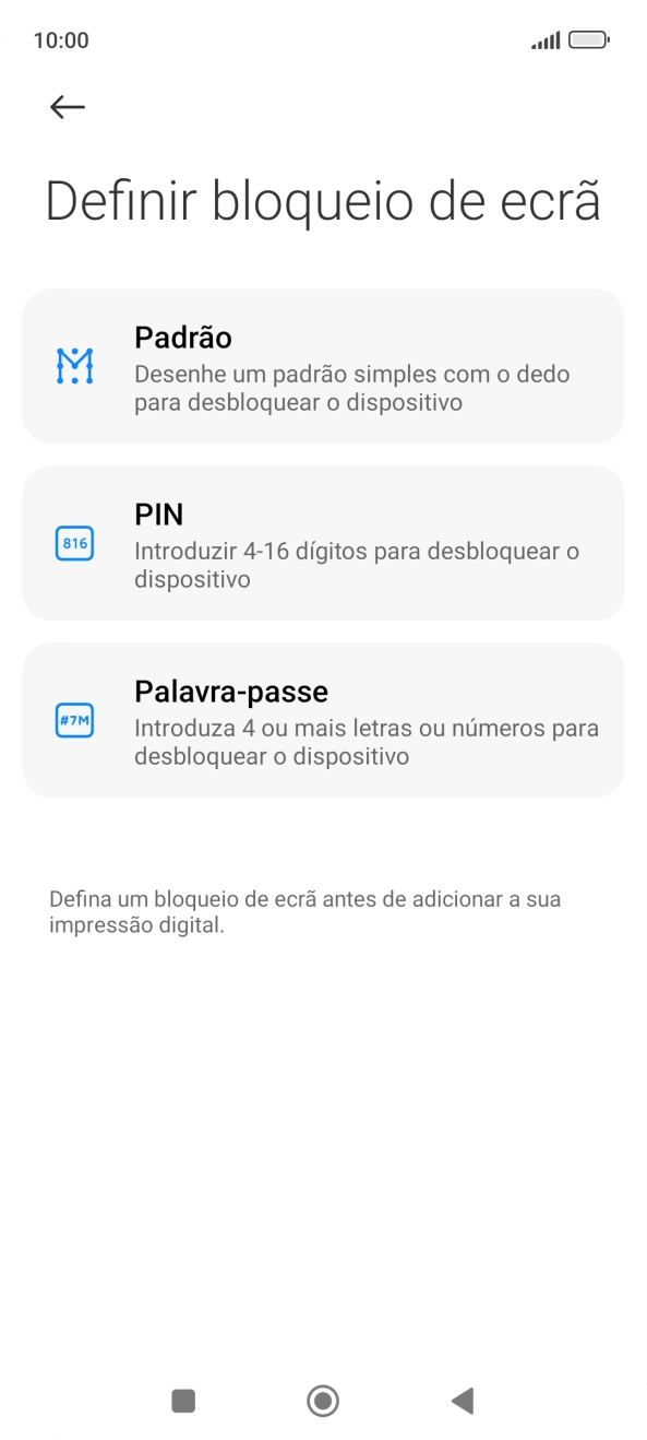 Prima o código de bloqueio do telefone pretendido.