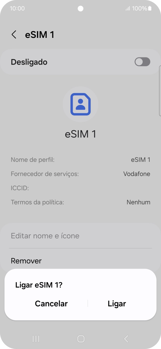 Se ativar a utilização do plano, deve premir Ligar.