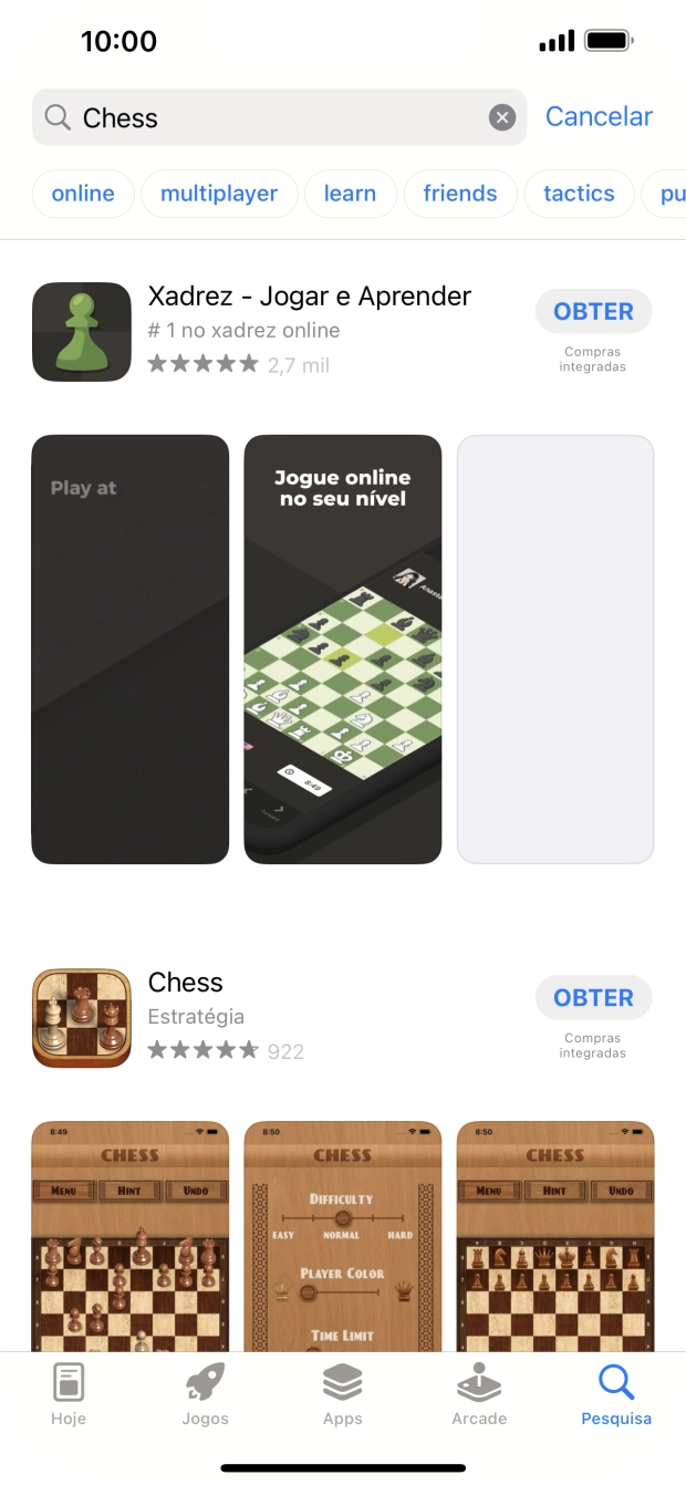 Prima a app pretendida.
