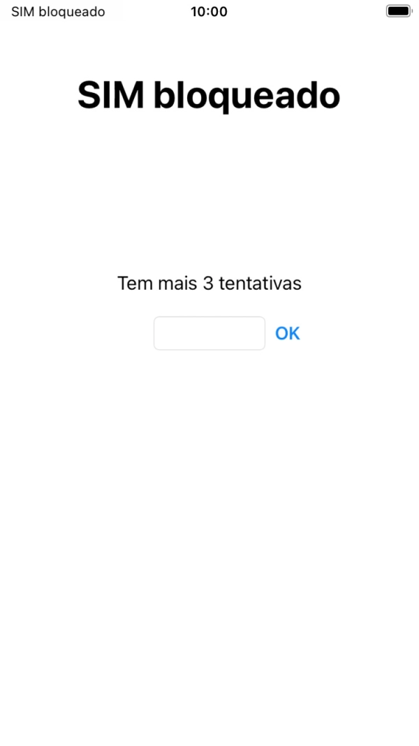 Se o cartão SIM estiver bloqueado, deve introduzir o código PIN e premir OK.