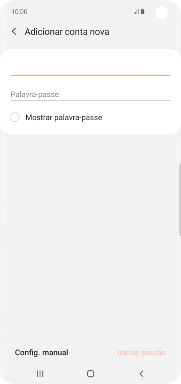 Prima Palavra-passe e introduza a password da sua conta de e-mail na Vodafone.