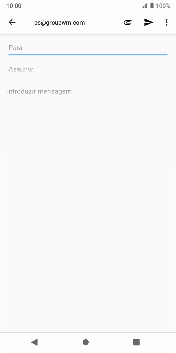 Prima Para e introduza as primeiras letras do nome do destinatário.