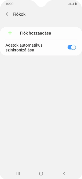 Válaszd a Fiók hozzáadása lehetőséget.