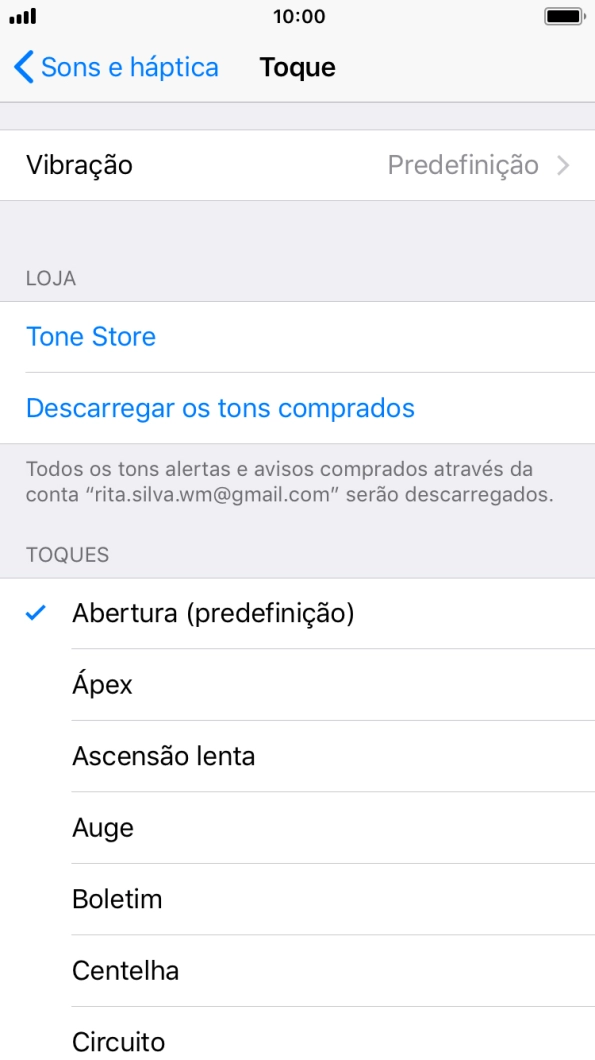 Prima os tons de toque pretendidos para os ouvir.