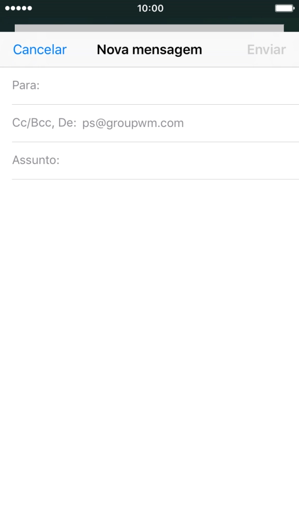 Prima a caixa de pesquisa e introduza as primeiras letras do nome do destinatário.