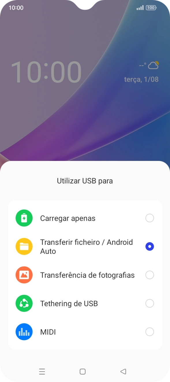 Prima Transferir ficheiro / Android Auto.
