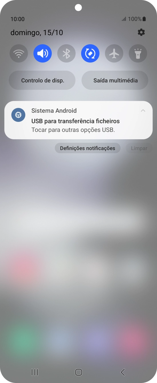 Prima Tocar para outras opções USB..