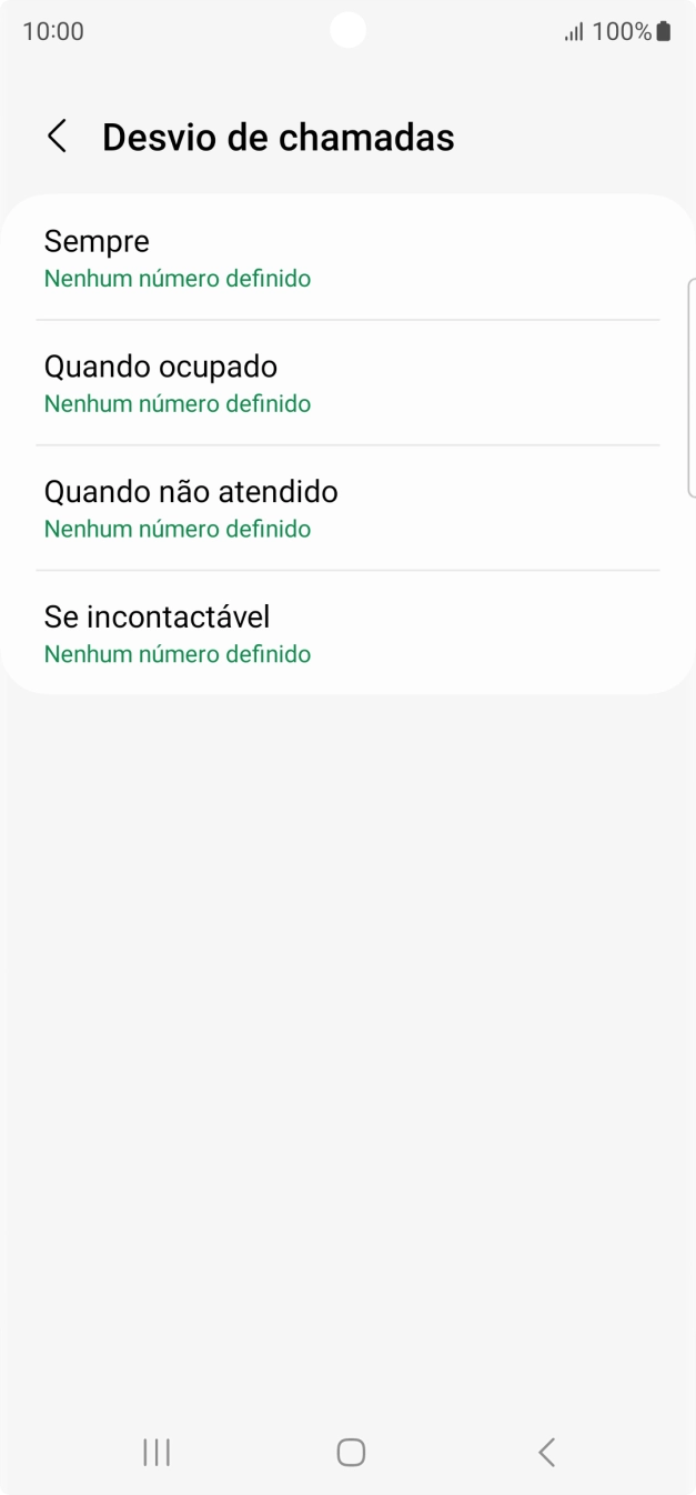 Prima o tipo de desvio pretendido.
