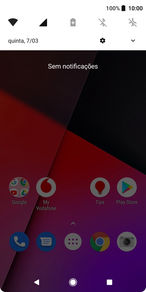 Prima o ícone de definições.