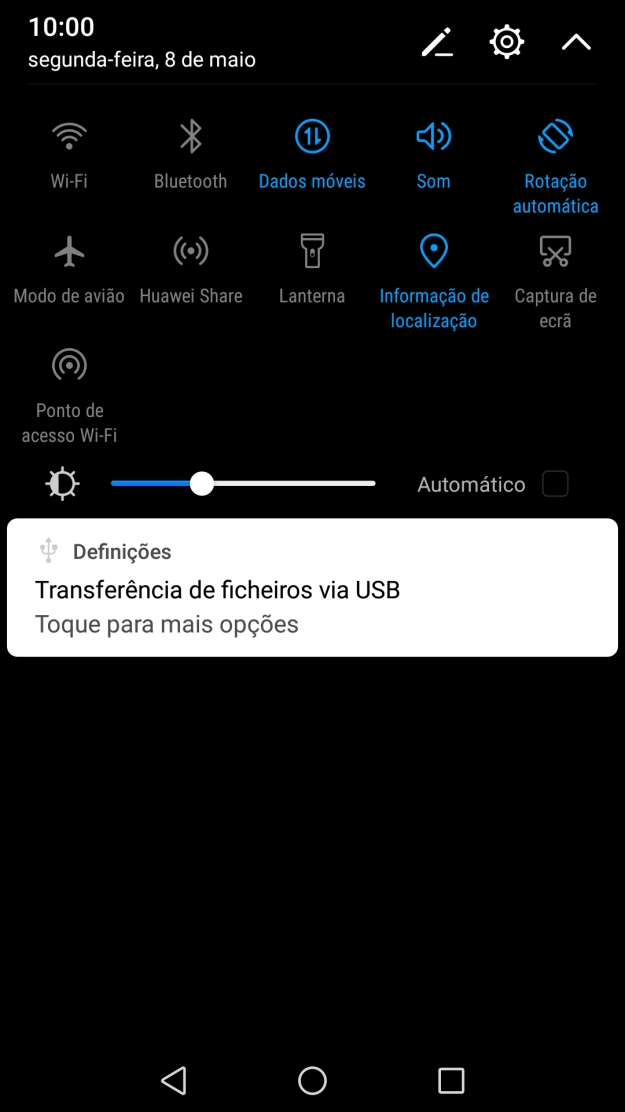 Prima Modo de avião para ativar ou desativar a função.