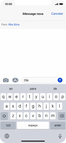 Prima o ícone para enviar.