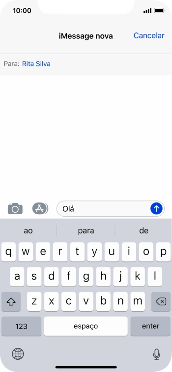 Prima o ícone para enviar.