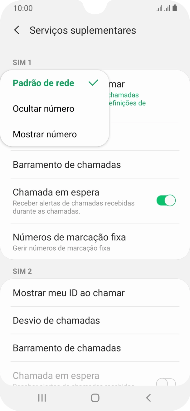 Prima Mostrar número para ativar a visualização do seu número.