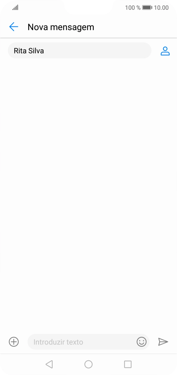 Prima o campo de escrita e escreva o texto da sua mensagem curta.