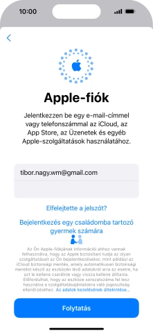 Válaszd a Folytatás lehetőséget.
