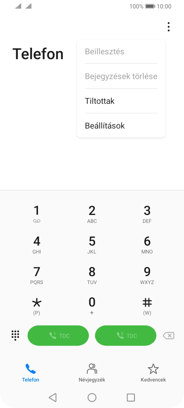 Válaszd a Beállítások lehetőséget.