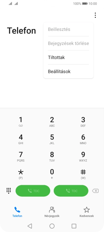 Válaszd a Beállítások lehetőséget.