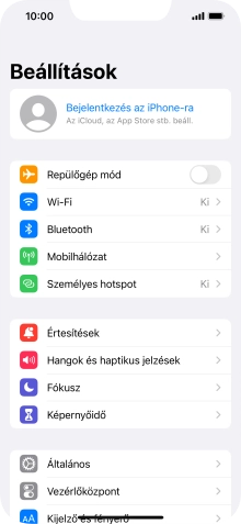 Válaszd a Bejel. az iPhone-jára lehetőséget.