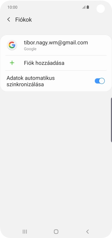 Válaszd a Fiók hozzáadása lehetőséget.