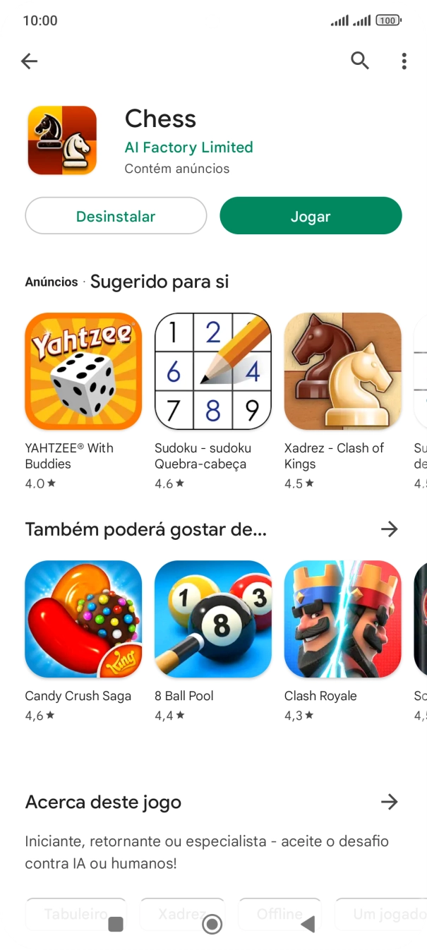 Prima a tecla de início para terminar e voltar ao ecrã inicial.