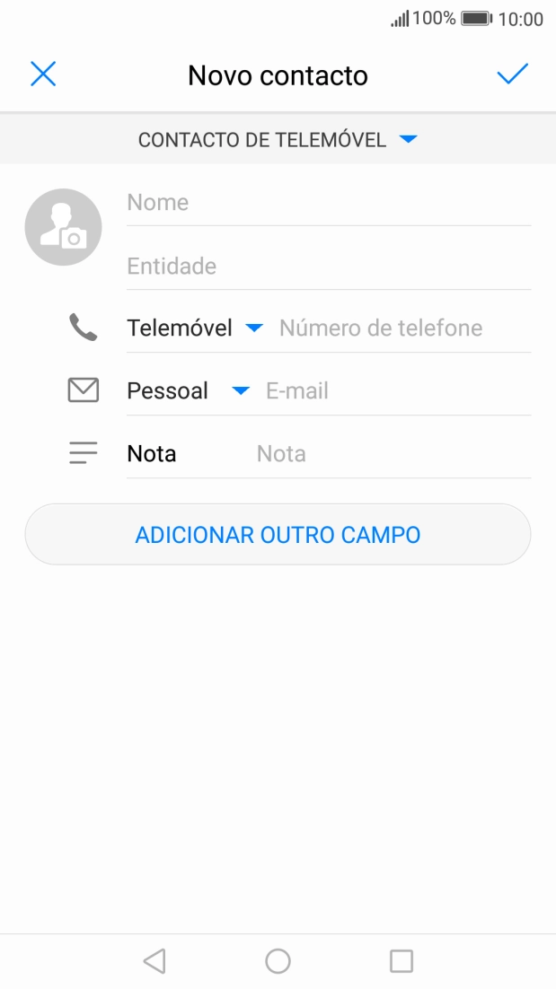 Prima a lista suspensa da lista de contactos.