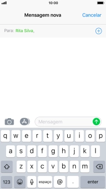 Prima o campo de escrita e escreva o texto pretendido.