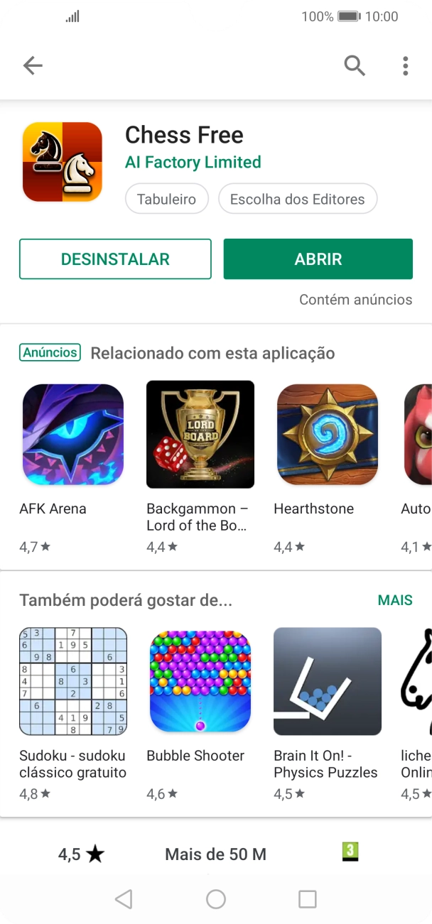 Prima a tecla de início para terminar e voltar ao ecrã inicial.