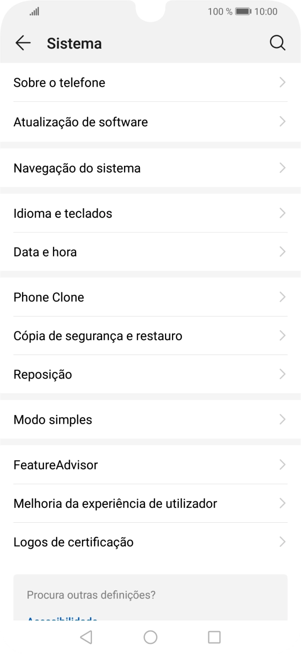 Prima Sobre o telefone.