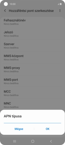 Írd be azt, hogy mms, és válaszd az OK lehetőséget.