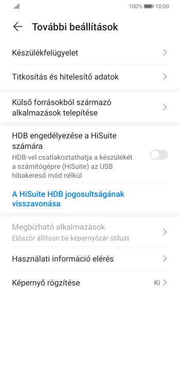 Válaszd a Titkosítás és hitelesítő adatok lehetőséget.