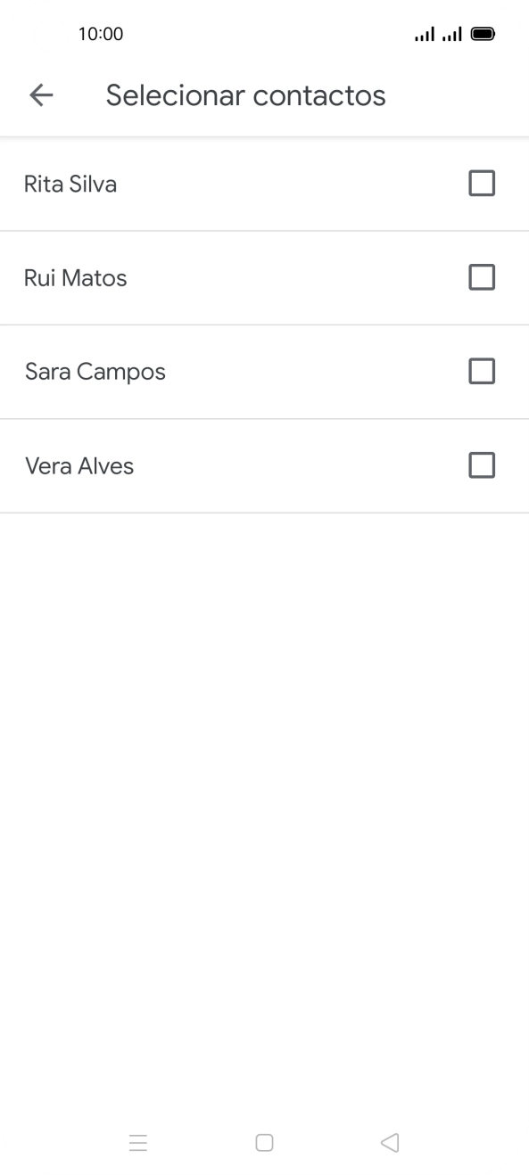 Prima os campos junto dos contactos pretendidos.