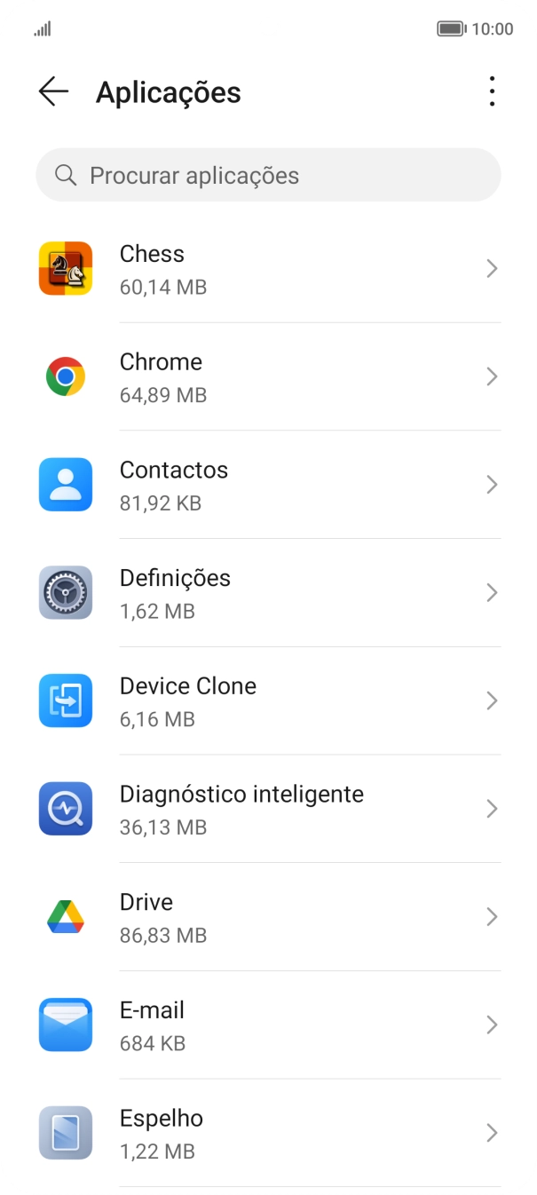 Prima a app pretendida.
