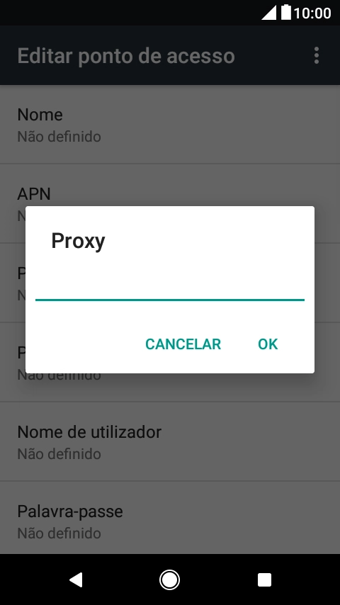 Introduza vodafone e prima OK.