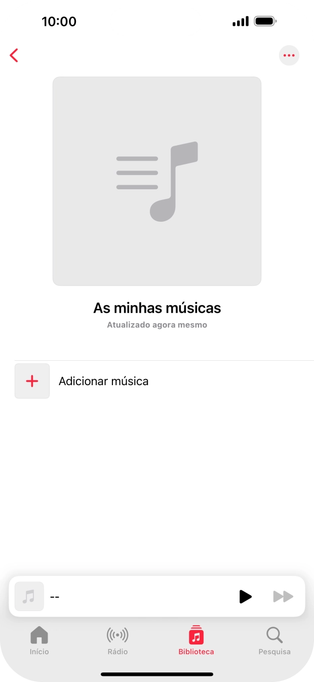 Prima Adicionar música.