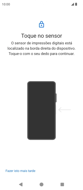 Siga as indicações no ecrã para definir a impressão digital como código de bloqueio.