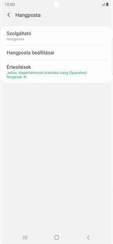 Válaszd a Hangposta beállításai lehetőséget.