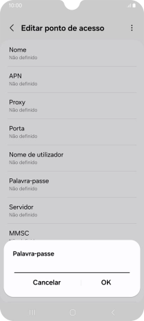 Introduza vodafone e prima OK.