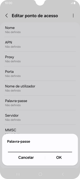 Introduza vodafone e prima OK.