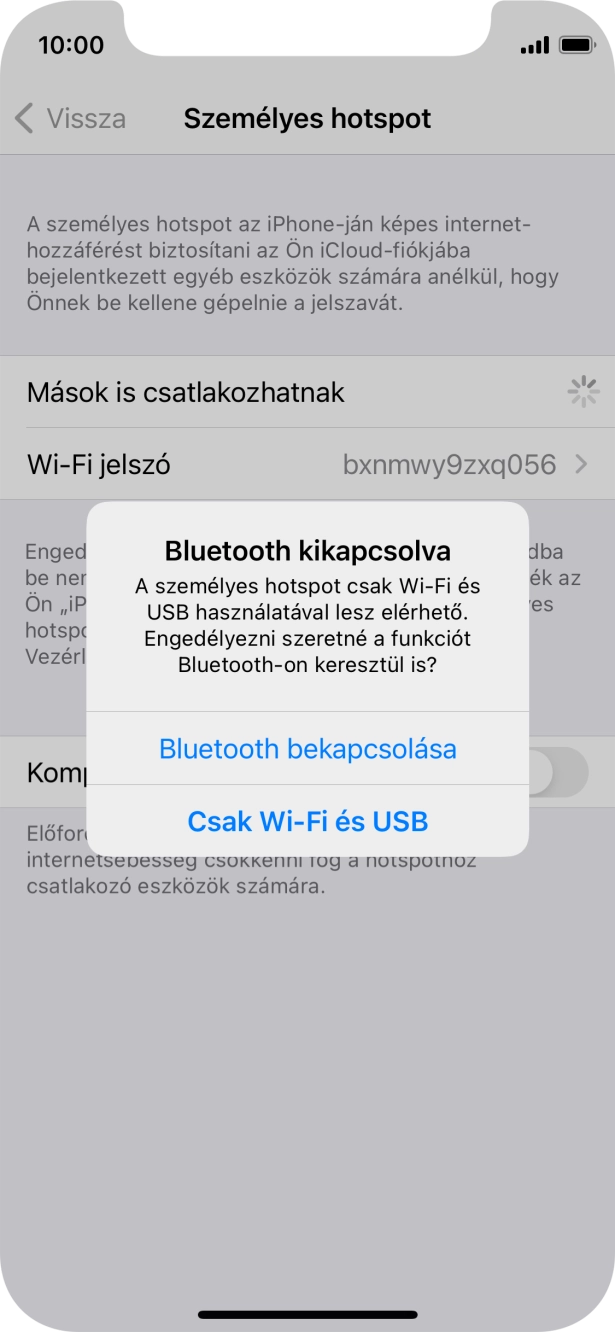 Amennyiben ki van kapcsolva a Wi-Fi, válaszd a Csak Wi-Fi és USB lehetőséget.