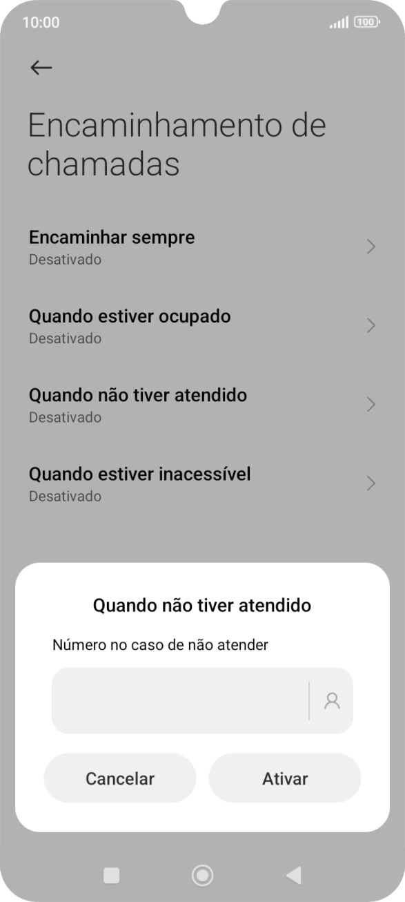 Introduza 123 e prima Ativar.